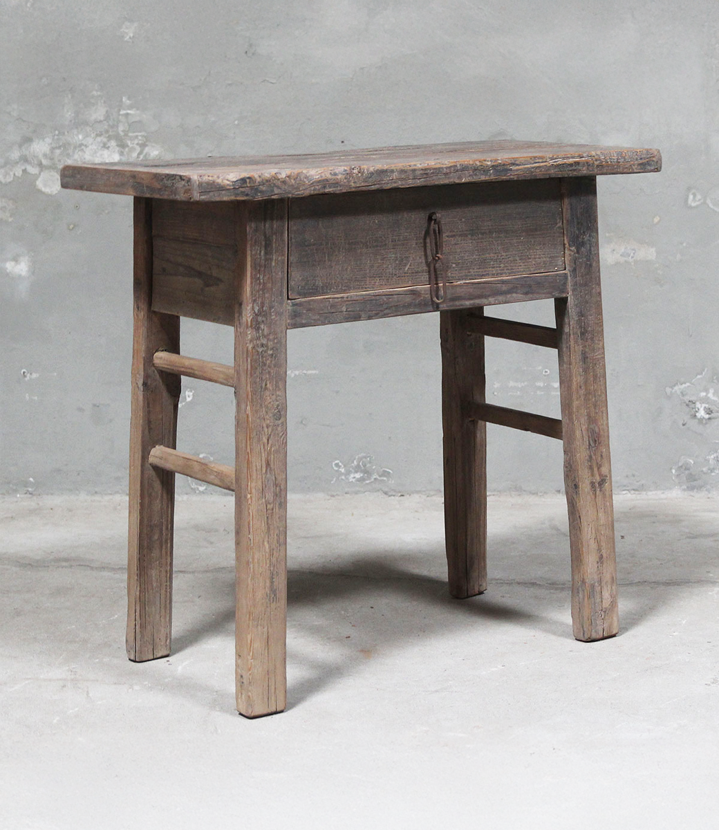 Small console table with low shelf and drawer