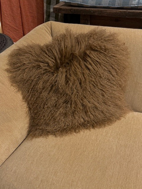 Coussin en poil Agneau du Tibet - 50cm x 50cm